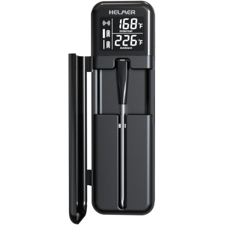 HELMER chytrý bezdrátový kuchyňský teploměr s jednou sondou TM 27/ LCD displej/ –10 až 100 °C/ Bluetooth/ černý