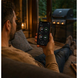 HELMER chytrý bezdrátový kuchyňský teploměr se dvěma sondami TM 28/ LCD displej/–10 až 100 °C/ Bluetooth/ černý
