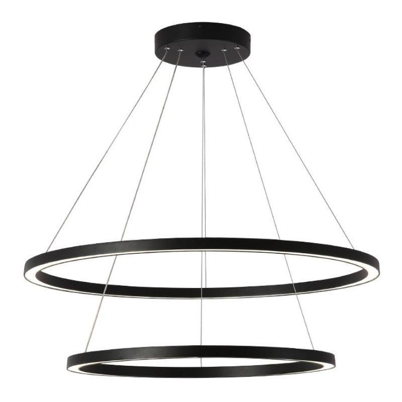 POŠKOZENÝ OBAL - IMMAX NEO FINO SMART závěsné svítidlo 2 kruhy, 60+80cm, 93W, černé, Zigbee 3.0, TUYA