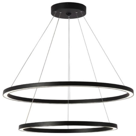 POŠKOZENÝ OBAL - IMMAX NEO FINO SMART závěsné svítidlo 2 kruhy, 60+80cm, 93W, černé, Zigbee 3.0, TUYA