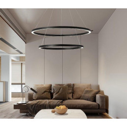 POŠKOZENÝ OBAL - IMMAX NEO FINO SMART závěsné svítidlo 2 kruhy, 60+80cm, 93W, černé, Zigbee 3.0, TUYA