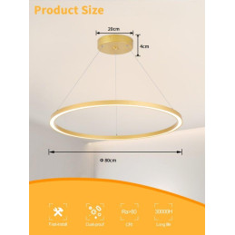 POŠKOZENÝ OBAL - IMMAX NEO FINO SMART závěsné svítidlo 1 kruh, 80cm, 60W, zlaté, Zigbee 3.0, TUYA