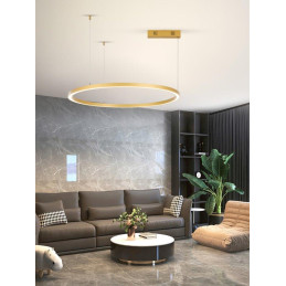 POŠKOZENÝ OBAL - IMMAX NEO FINO NEW SMART závěsné svítidlo 1 kruh, 80cm, 60W, zlaté, Zigbee 3.0, TUYA