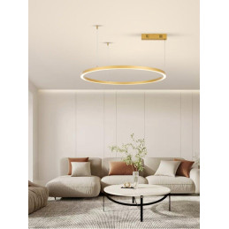POŠKOZENÝ OBAL - IMMAX NEO FINO NEW SMART závěsné svítidlo 1 kruh, 80cm, 60W, zlaté, Zigbee 3.0, TUYA