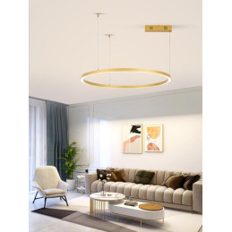 POŠKOZENÝ OBAL - IMMAX NEO FINO NEW SMART závěsné svítidlo 1 kruh, 80cm, 60W, zlaté, Zigbee 3.0, TUYA