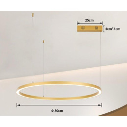 POŠKOZENÝ OBAL - IMMAX NEO FINO NEW SMART závěsné svítidlo 1 kruh, 80cm, 60W, zlaté, Zigbee 3.0, TUYA