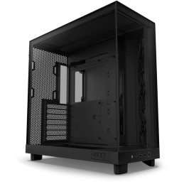 POŠKOZENÝ OBAL - NZXT skříň H6 Flow dvoukomorová / MidT / 3x120mm fan / 2xUSB 3.2 / USB-C / prosklená bočnice i čelo / černá