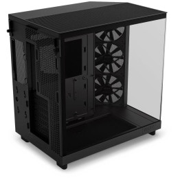 POŠKOZENÝ OBAL - NZXT skříň H6 Flow dvoukomorová / MidT / 3x120mm fan / 2xUSB 3.2 / USB-C / prosklená bočnice i čelo / černá