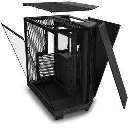 POŠKOZENÝ OBAL - NZXT skříň H6 Flow dvoukomorová / MidT / 3x120mm fan / 2xUSB 3.2 / USB-C / prosklená bočnice i čelo / černá