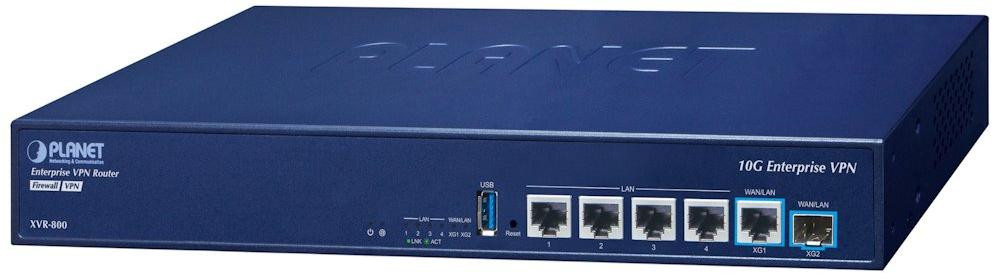 Planet XVR-800 Dual 10G Enterprise VPN Security Router/Firewall/AP kontroler, 10 GbE, SFP+ LAN/WAN, 4x GbE, USB