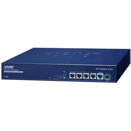 Planet ZT-800 Dual 10G Zero Trust Security Router/VPN/Firewall/AP kontroler, 10 GbE, SFP+ LAN/WAN, 4x GbE, USB