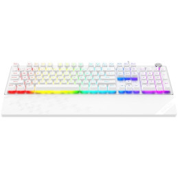 Krux mechanická klávesnice Frost Silver-White RGB / fullsize / RGB / podložka / bílá