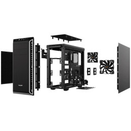 ROZBALENÉ - POŠKOZENÝ OBAL - Be quiet! skříň PURE BASE 600 / MidT / bez zdroje / 2xUSB 3.0 / černo-stříbrná