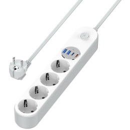 COLORWAY Prodlužovací napájecí přívod/ 4x Schuko/ 2x USB-C 20W/ 2x USB-A/ kabel 2m