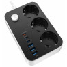 COLORWAY Prodlužovací napájecí přívod/ 3x Schuko/ 3x USB-C 20W/ 3x USB-A/ kabel 2m