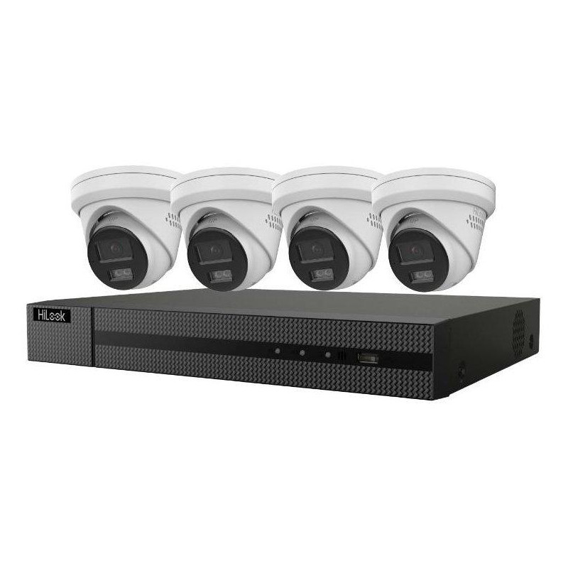 POŠKOZENÝ OBAL - HiLook Powered by HIKVISION/ Smart Hybrid Light KIT 6Mpx Turret 2TB/ 1x NVR-108MH-C/8P/ 4x IPC-T260HA-LUF