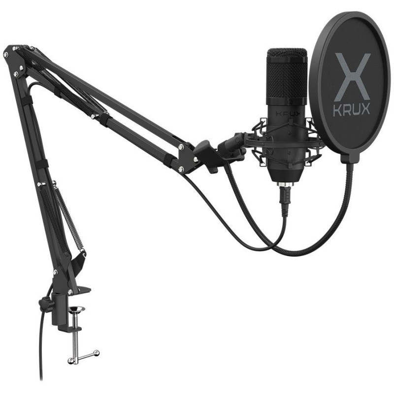 Krux mikrofon Edis 1000 / USB-C / rameno / montáž na stůl / černý