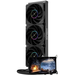 Krux vodní chladič CPU HydroArc 360 / 3x120mm ARGB / customizovaný LCD / černý
