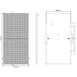 ELERIX ESM-600T solární panel celočerný, TOPCon N type, Mono, Half Cut 600Wp, 144 článků