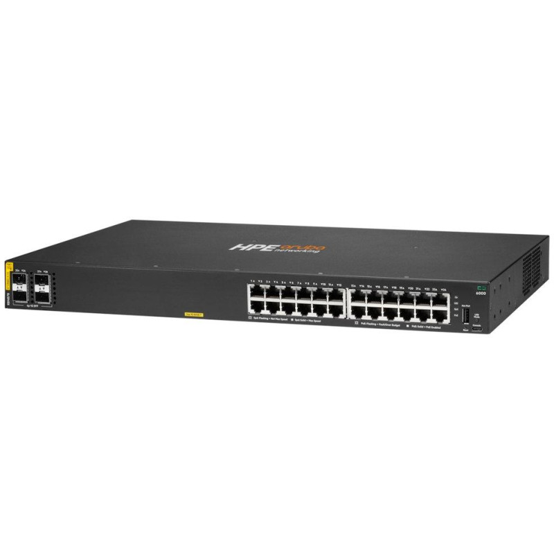 HPE Aruba Networking CX 6000 24p 10M/100M/1G Class4 PoE 4p SFP 1G 370W Switch R8N87B