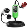 EVSE AC tragbares, dreiphasiges Ladegerät für Elektrofahrzeuge, für Haushalte, 11 kW, 400 V, 16 A, 6 m Kabel mit T2-Stecker