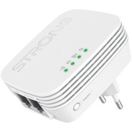 STRONG sada 2 adaptérů Powerline WI-FI 600 DUO MINI/ Powerline 600 Mbit/s/ Wi-Fi 300 Mbit/s/ 2x LAN/ bílý