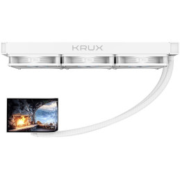 Krux vodní chladič CPU HydroArc 360 / 3x120mm ARGB / customizovaný LCD / bílý