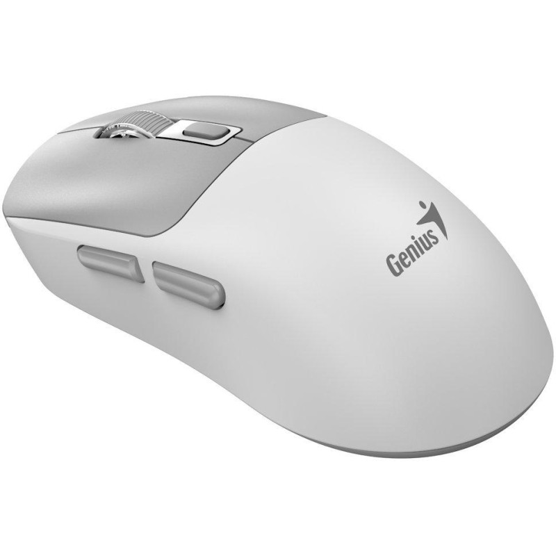 GENIUS NX-8260S BT White/ 2400 dpi/ bezdrátová/ duální BT+2,4GHz/ tichá/ rychlé nabíjení/ ultralehká/ Copilot/ bílošedá