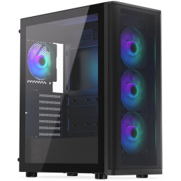 Endorfy skříň Ventum 400 ARGB / ATX / 4x120mm ARGB fan / 2xUSB 3.0 / USB-C / mesh panel / tvrzené sklo / černá