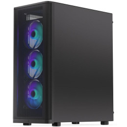 Endorfy skříň Ventum 400 ARGB / ATX / 4x120mm ARGB fan / 2xUSB 3.0 / USB-C / mesh panel / tvrzené sklo / černá