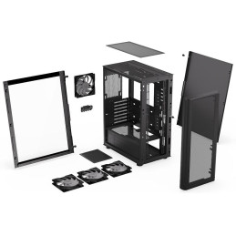 Endorfy skříň Ventum 400 ARGB / ATX / 4x120mm ARGB fan / 2xUSB 3.0 / USB-C / mesh panel / tvrzené sklo / černá