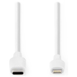 NEDIS Lightning kabel/ USB 2.0/ Apple Lightning 8pinový/ USB-C zástrčka/ kulatý/ bílý/ box/ 1m