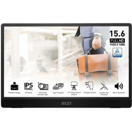 MSI PRO MP161 E2/ 15,6"/ 1920x1080 / IPS/ 4ms/ 250cd/m2/ 800:1/ HDMI/ USB-C/ černý