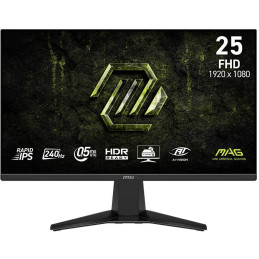 MSI MAG 255F X24/ 24,5"/ 1920x1080/ IPS/ 240Hz/ 0,5ms/ 300cd/m2/ 1000:1/ HDMI/ DP/ VESA/ černý