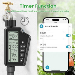 IMMAX NEO LITE SMART zavlažovací ventil, Wi-Fi, IP65, černý, TUYA