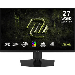 MSI MAG 274QPF E20/ 27"/ 2560x1440/ IPS/ 200Hz/ 0,5ms/ 300cd/m2/ 1000:1/ HDMI/ DP/ USB-C/ PIVOT/ VESA/ černý