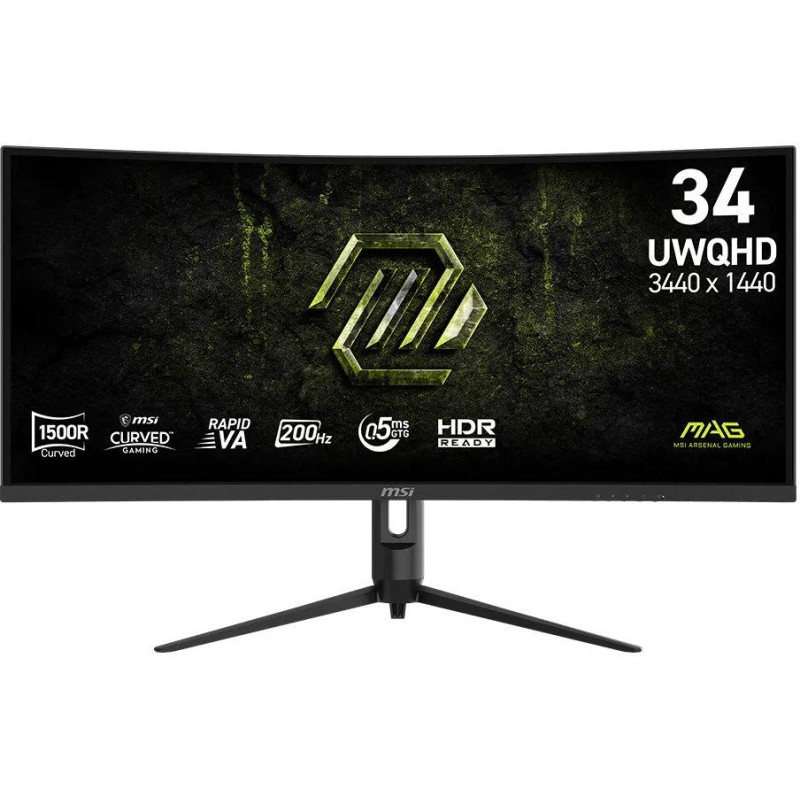 MSI Gaming MAG 342CQRF/ 34"/ 3440x1440/ VA/ 200Hz/ 0,5ms/ 300cd/m2/ 3500:1/ HDMI/ DP/ VESA/ černý