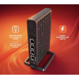 MikroTik hAP be lite, 1x 2,5 GbE, 3x GbE, 2.4+5GHz, 802.11b/g/n/ac/ax/be, Wi-Fi 7, PoE in, ROS 7, L4,  PSU, indoor