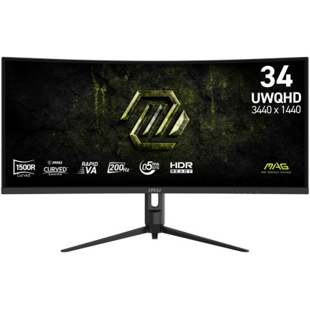 MSI Gaming MAG 342CQRF/ 34"/ 3440x1440/ VA/ 120Hz/ 1ms/ 300cd/m2/ 1100:1/ HDMI/ DP/ VESA/ eerný