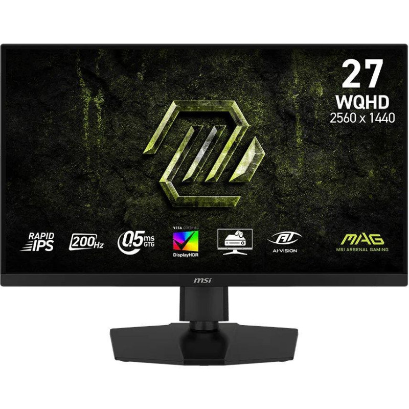 POŠKOZENÝ OBAL - MSI MAG 274QPF E20/ 27"/ 2560x1440/ IPS/ 200Hz/ 0,5ms/ 300cd/m2/ 1000:1/ HDMI/ DP/ USB-C/ PIVOT/ VESA/ černý
