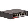 HiLook Powered by HIKVISION switch NS-0106P-45(B)/ 4x port/ 10/100 Mbps RJ45 ports PoE / 2x 100 Mbps uplink