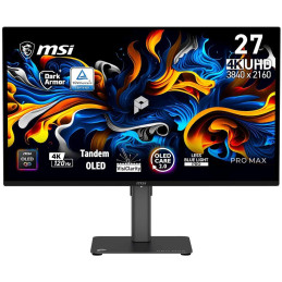 MSI Gaming PRO MAX 271UPX12G/ 26,5"/ 3840x2160 / OLED/ 0,03ms/ 120Hz/ 250cd/m2/ 1500000:1/ HDMI/ DP/ VESA/ černý