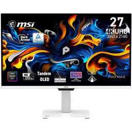 MSI Gaming PRO MAX 271UPXW12G/ 26,5"/ 3840x2160 / OLED/ 0,03ms/ 120Hz/ 250cd/m2/ 1500000:1/ HDMI/ DP/ VESA/ bílý