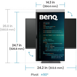 BENQ 27" LED RD270Q/ 2560x1600/ IPS panel/ 1300:1/ 5ms/ HDMI/ DP/USB-C/Pivot/výškově nast./ eye care features/ černý