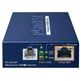 Planet VC-231GP v2, Eth VDSL2 konvertor, 1000Base-T, PoE 802.3at 30W, profil 30a, G.993.5 Vectoring, G.INP, NIS2+NDAA