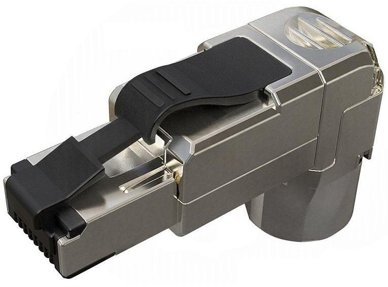 Solarix Konektor MPTL 90° RJ45 CAT6 STP samořezný SXRJ45-6-STP-BK-SA-U