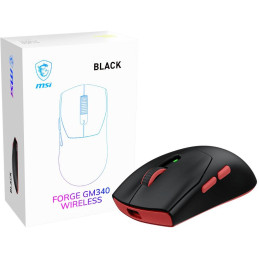 MSI herní myš FORGE 340 Wireless Black/ bezdrátová/ 12.000 dpi/ 2,4GHz/ BT5.2/ USB/ 6 tlačítek/ černá