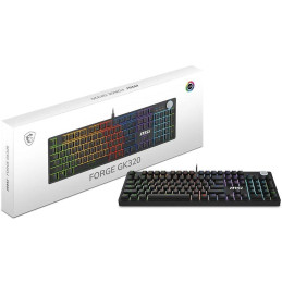 MSI herní klávesnice FORGE GK320 Red/ drátová/ mechanická/ RGB podsvícení/ USB/ CZ+SK layout