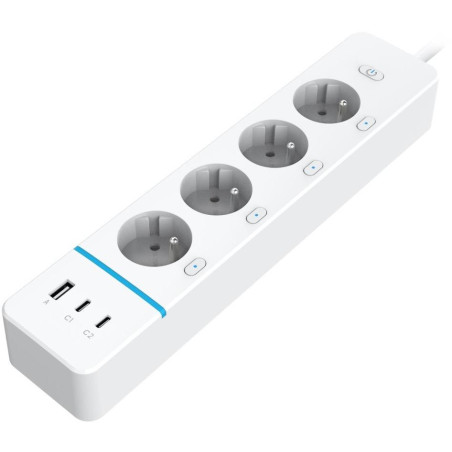 IMMAX NEO LITE SMART chytrý prodlužovací přívod/ 4x FR zásuvka/ 1x USB/ 2x USB-C/ Power delivery/ Wi-Fi/ bílý/ TUYA