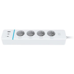 IMMAX NEO LITE SMART chytrý prodlužovací přívod/ 4x FR zásuvka/ 1x USB/ 2x USB-C/ Power delivery/ Wi-Fi/ bílý/ TUYA